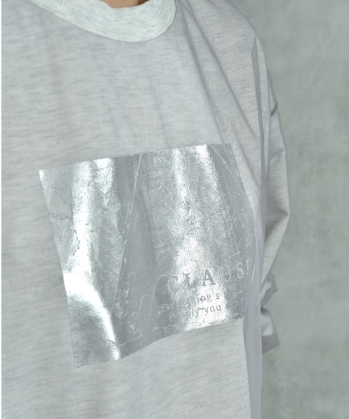 actuel（アクチュエル）の「【ａｃｔｕｅｌ】シアーレイヤードスウェット箔プリントプルオーバー（Tシャツ/カットソー・レディース・ライトベージュ/グレー/チャコールグレー・FREE）」の10枚目の写真