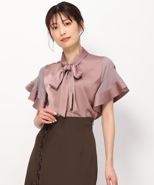 MISCH MASCH(ミッシュマッシュ)の「サテンボウタイフレアスリーブブラウス/MM438102(シャツ/ブラウス・レディース・ブラック/ブルー/ピンク・フリ-)」の15枚目の写真