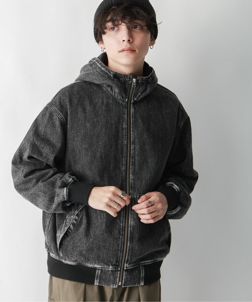 RAGEBLUE（レイジブルー）の「ヴィンテージライク/デニムダックフードワークブルゾン（ブルゾン・メンズ・ブラウン/ブルー/スミクロ・MEDIUM/LARGE）」の2枚目の写真