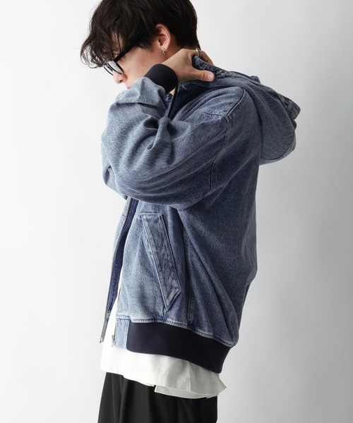 RAGEBLUE（レイジブルー）の「ヴィンテージライク/デニムダックフードワークブルゾン（ブルゾン・メンズ・ブラウン/ブルー/スミクロ・MEDIUM/LARGE）」の16枚目の写真