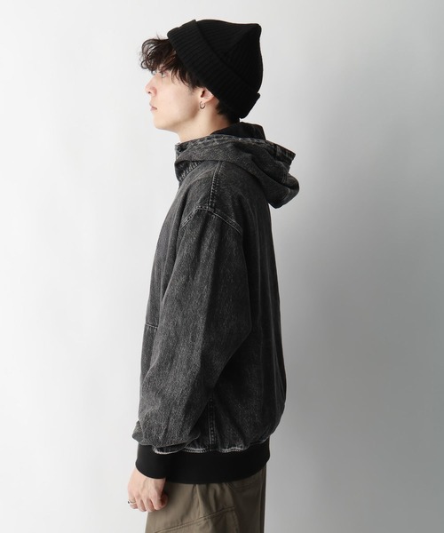 RAGEBLUE（レイジブルー）の「ヴィンテージライク/デニムダックフードワークブルゾン（ブルゾン・メンズ・ブラウン/ブルー/スミクロ・MEDIUM/LARGE）」の19枚目の写真