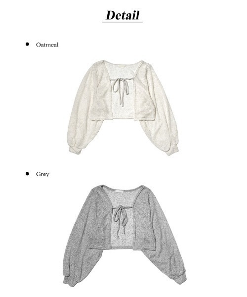 anyonemore（エニワンモア）の「フロント紐サマーボレロカーディガン（カーディガン/ボレロ・レディース・ブラック/グレー/オートミール・FREE）」の6枚目の写真