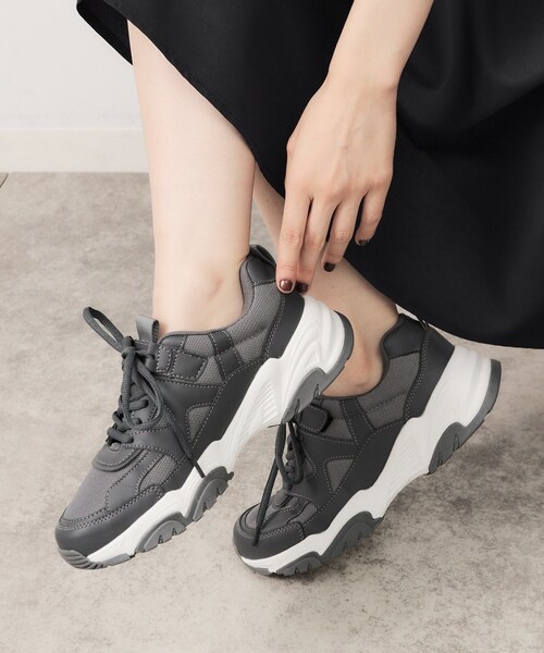 セール】ボリュームソールメッシュスニーカー（スニーカー）｜OPAQUE