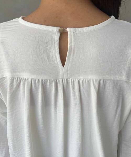 Chez toi(シェトワ)の「【マイナス3キロ見え】7分袖ウエストタックペプラムブラウス(シャツ/ブラウス・レディース・ブラウン/オフホワイト/ブラック・FREE)」の7枚目の写真