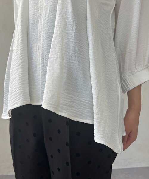 Chez toi(シェトワ)の「【マイナス3キロ見え】7分袖ウエストタックペプラムブラウス(シャツ/ブラウス・レディース・ブラウン/オフホワイト/ブラック・FREE)」の11枚目の写真