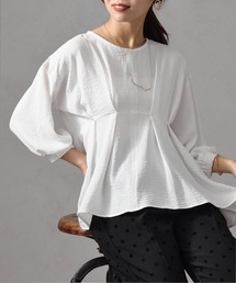 Chez toi | 【マイナス3キロ見え】7分袖ウエストタックペプラムブラウス(シャツ/ブラウス)