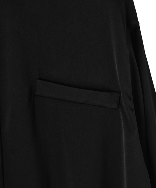 STYLE DELI(スタイルデリ)の「【BLK001】アシンメトリー切り替えシャツワンピース(ワンピース・レディース・ライトグレー/ブラック・FREE)」の16枚目の写真