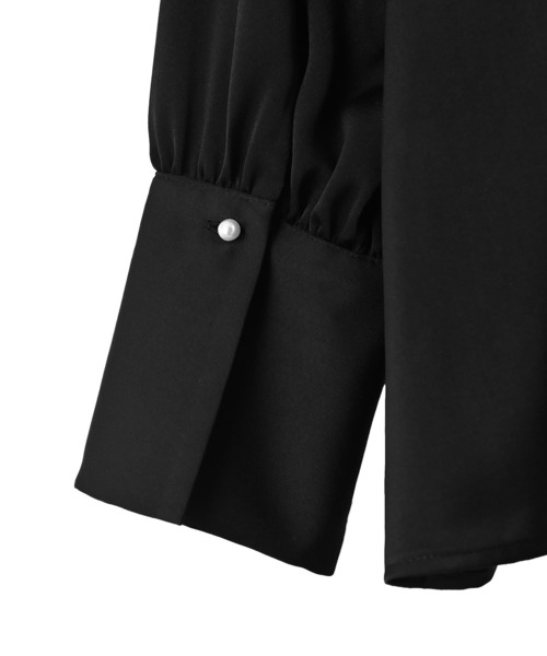 BLK001】アシンメトリー切り替えシャツワンピース（ワンピース