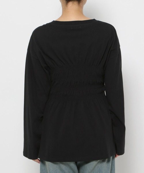 LOWRYS FARM（ローリーズファーム）の「リメイクシャーリングＴＬＳ 146012（Tシャツ/カットソー・レディース・オフホワイト/チャコールグレー/グレー・FREE）」の6枚目の写真