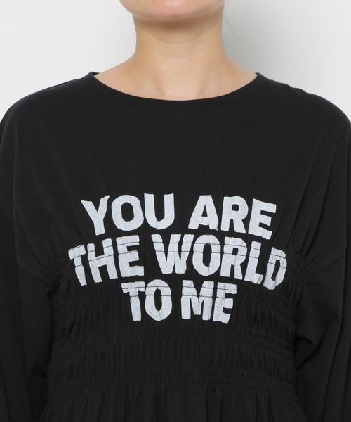 LOWRYS FARM（ローリーズファーム）の「リメイクシャーリングＴＬＳ 146012（Tシャツ/カットソー・レディース・オフホワイト/チャコールグレー/グレー・FREE）」の7枚目の写真