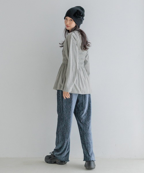 LOWRYS FARM（ローリーズファーム）の「リメイクシャーリングＴＬＳ 146012（Tシャツ/カットソー・レディース・オフホワイト/チャコールグレー/グレー・FREE）」の18枚目の写真