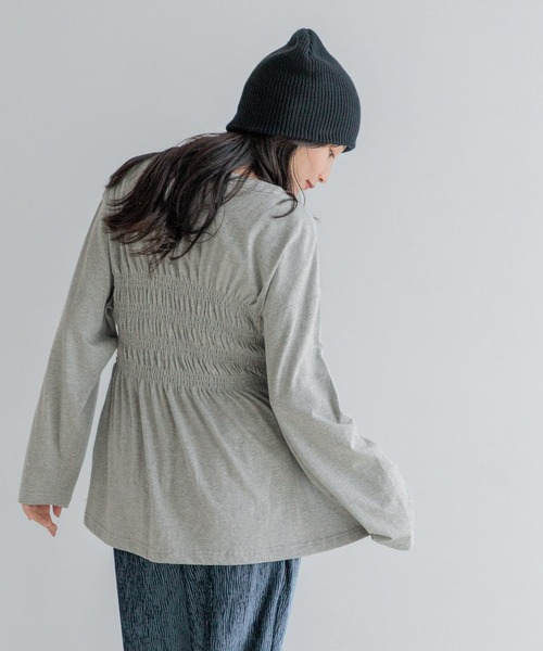 LOWRYS FARM（ローリーズファーム）の「リメイクシャーリングＴＬＳ 146012（Tシャツ/カットソー・レディース・オフホワイト/チャコールグレー/グレー・FREE）」の20枚目の写真