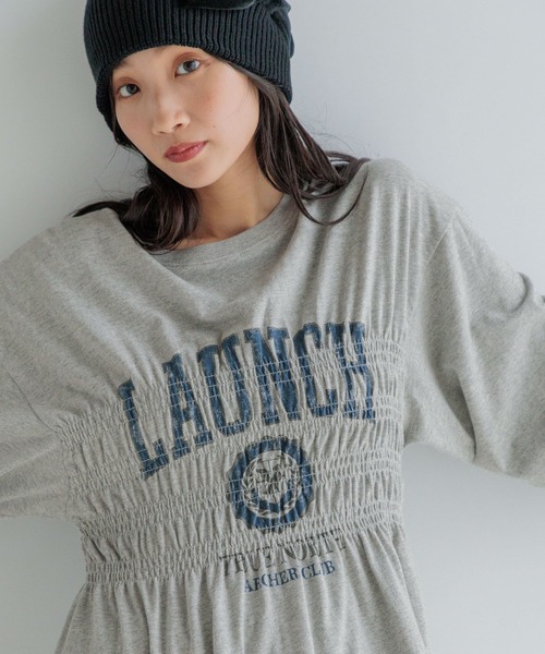 LOWRYS FARM（ローリーズファーム）の「リメイクシャーリングＴＬＳ 146012（Tシャツ/カットソー・レディース・オフホワイト/チャコールグレー/グレー・FREE）」の22枚目の写真