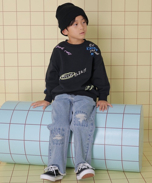 LEPSIM（レプシィム）の「【KIDS】手描きロゴスウェット　158555（スウェット・キッズ・ライトベージュ/ブラック/レッド・140/120）」の6枚目の写真