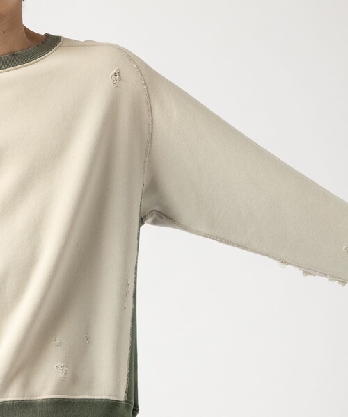 Needles(ニードルス)の「【Needles/ニードルズ】2-Tone Crew Neck Sweat Shirt - Cotton French Terry(スウェット・メンズ・パープル/ベージュ/ブラック・L/M/S)」の9枚目の写真