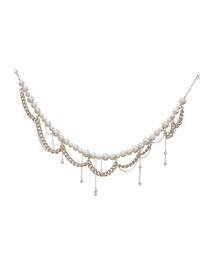 Ameri（アメリ）の「NICKEL FREE DROP PEARL CHAIN NECKLACE