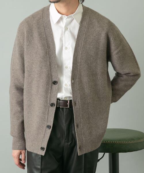 セール】『XLサイズあり』ハミルトンウールガーター編みVネック