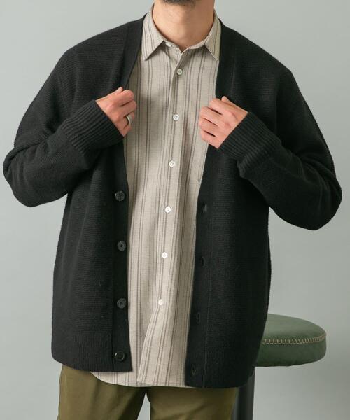 セール】『XLサイズあり』ハミルトンウールガーター編みVネック