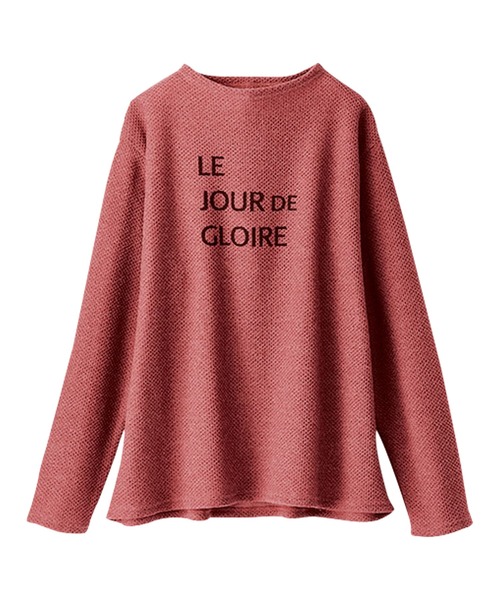 BELLUNA PLUS（ベルーナ）の「ふんわり裏起毛ニットソーロゴプルオーバー（Tシャツ/カットソー・レディース・グレー/アイボリー/チャコール/ピンク・X-LARGE/LARGE/MEDIUM）」の15枚目の写真