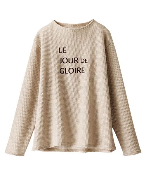 BELLUNA PLUS（ベルーナ）の「ふんわり裏起毛ニットソーロゴプルオーバー（Tシャツ/カットソー・レディース・グレー/アイボリー/チャコール/ピンク・X-LARGE/LARGE/MEDIUM）」の16枚目の写真
