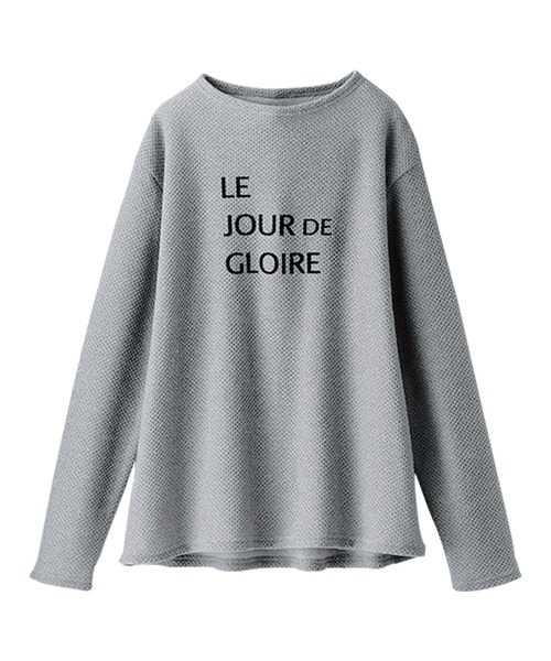 BELLUNA PLUS（ベルーナ）の「ふんわり裏起毛ニットソーロゴプルオーバー（Tシャツ/カットソー・レディース・グレー/アイボリー/チャコール/ピンク・X-LARGE/LARGE/MEDIUM）」の17枚目の写真