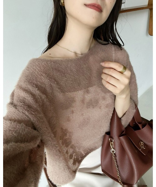 Cherie chuu(シェリーチュウ)の「【Cherie chuu】花柄シャガードニット(ニット/セーター・レディース・モカ/オフホワイト/ピンクベージュ・FREE)」の15枚目の写真