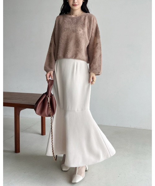 Cherie chuu(シェリーチュウ)の「【Cherie chuu】花柄シャガードニット(ニット/セーター・レディース・モカ/オフホワイト/ピンクベージュ・FREE)」の16枚目の写真