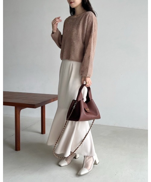 Cherie chuu(シェリーチュウ)の「【Cherie chuu】花柄シャガードニット(ニット/セーター・レディース・モカ/オフホワイト/ピンクベージュ・FREE)」の17枚目の写真