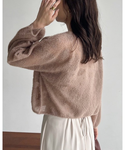 Cherie chuu(シェリーチュウ)の「【Cherie chuu】花柄シャガードニット(ニット/セーター・レディース・モカ/オフホワイト/ピンクベージュ・FREE)」の14枚目の写真