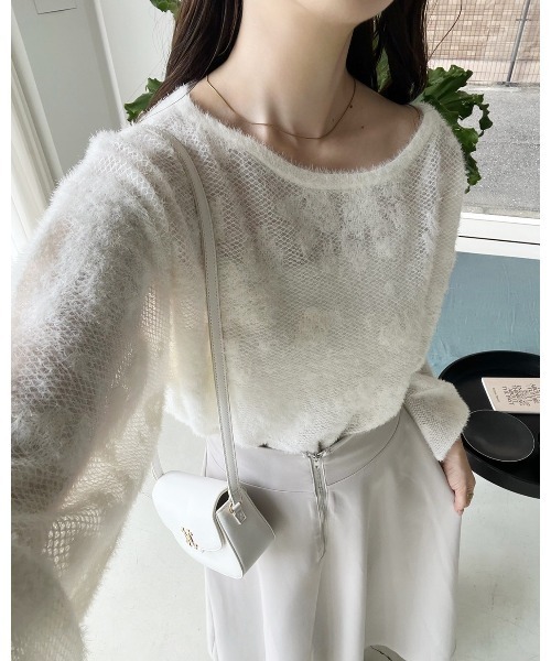 Cherie chuu(シェリーチュウ)の「【Cherie chuu】花柄シャガードニット(ニット/セーター・レディース・モカ/オフホワイト/ピンクベージュ・FREE)」の20枚目の写真