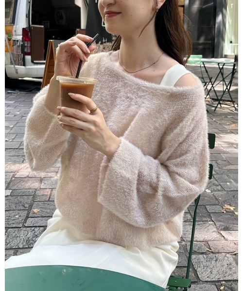 Cherie chuu(シェリーチュウ)の「【Cherie chuu】花柄シャガードニット(ニット/セーター・レディース・モカ/オフホワイト/ピンクベージュ・FREE)」の11枚目の写真