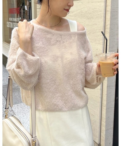 Cherie chuu(シェリーチュウ)の「【Cherie chuu】花柄シャガードニット(ニット/セーター・レディース・モカ/オフホワイト/ピンクベージュ・FREE)」の8枚目の写真