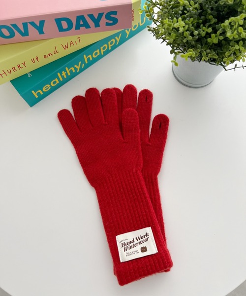 セール】【スマホ対応】フィンガーホールロンググローブ（手袋