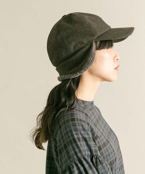 KBF（ケイビーエフ）の「フライトボアCAP（キャップ・レディース・チャコールグレー/ブラウン系その他・ONE）」の2枚目の写真