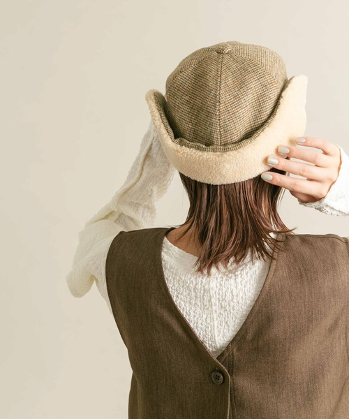 KBF（ケイビーエフ）の「フライトボアCAP（キャップ・レディース・チャコールグレー/ブラウン系その他・ONE）」の5枚目の写真