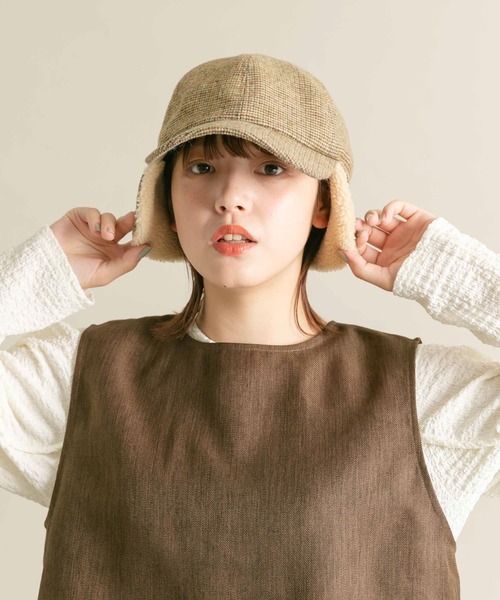 KBF（ケイビーエフ）の「フライトボアCAP（キャップ・レディース・チャコールグレー/ブラウン系その他・ONE）」の6枚目の写真