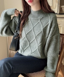 Meiru（メイル）の「ダイヤ柄オーバーサイズニット（ニット/セーター）」