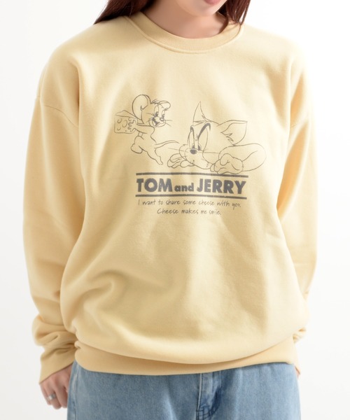 Tom&Jerry(トムアンドジェリー)の「『TOM&JERRY/トムアンドジェリー』USED風WIDEスウェット トレーナー【Z】(スウェット・レディース・イエロー系1/スミクロ・XL/L/M)」の7枚目の写真