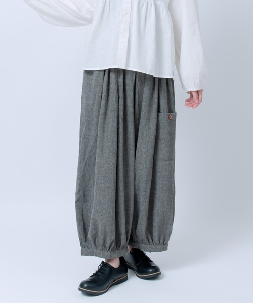 LOSUCA(ロスカ)の「ノースリーブギャザープルオーバー ワイドパンツ セットアップ / ツイード バルーンパンツ リボン セットアップ ナチュラル フレンチ レトロ(セットアップ・レディース・グレー/カーキ/ブラック・FREE)」の10枚目の写真