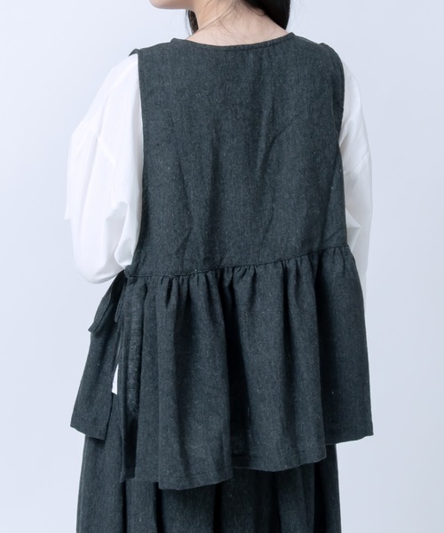 LOSUCA(ロスカ)の「ノースリーブギャザープルオーバー ワイドパンツ セットアップ / ツイード バルーンパンツ リボン セットアップ ナチュラル フレンチ レトロ(セットアップ・レディース・グレー/カーキ/ブラック・FREE)」の19枚目の写真