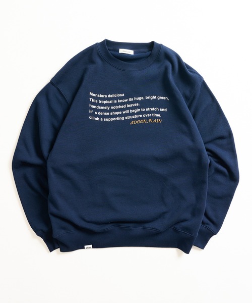 Adoon plain（アドーンプレーン）の「WAVE LOGO CREW NECK SWEAT / ウェーブロゴクルーネックスウェット（スウェット・メンズ・ボルドー/ネイビー/杢グレー・MEDIUM/LARGE）」の2枚目の写真
