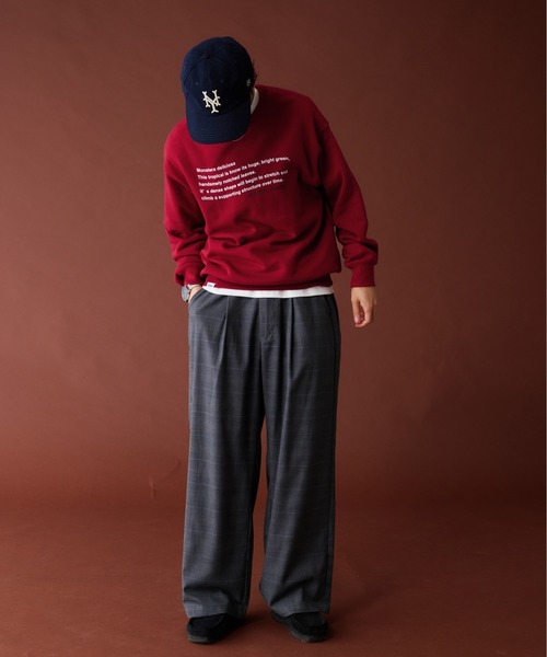 Adoon plain（アドーンプレーン）の「WAVE LOGO CREW NECK SWEAT / ウェーブロゴクルーネックスウェット（スウェット・メンズ・ボルドー/ネイビー/杢グレー・MEDIUM/LARGE）」の8枚目の写真