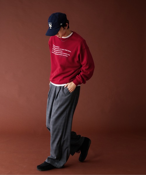 Adoon plain（アドーンプレーン）の「WAVE LOGO CREW NECK SWEAT / ウェーブロゴクルーネックスウェット（スウェット・メンズ・ボルドー/ネイビー/杢グレー・MEDIUM/LARGE）」の10枚目の写真