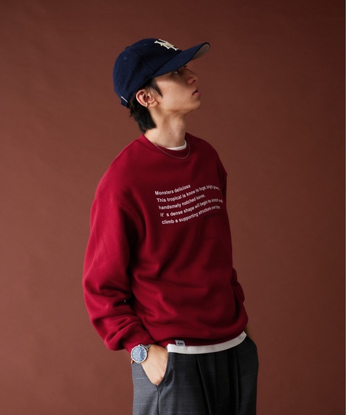 Adoon plain（アドーンプレーン）の「WAVE LOGO CREW NECK SWEAT / ウェーブロゴクルーネックスウェット（スウェット・メンズ・ボルドー/ネイビー/杢グレー・MEDIUM/LARGE）」の15枚目の写真