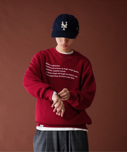 Adoon plain（アドーンプレーン）の「WAVE LOGO CREW NECK SWEAT / ウェーブロゴクルーネックスウェット（スウェット・メンズ・ボルドー/ネイビー/杢グレー・MEDIUM/LARGE）」の17枚目の写真