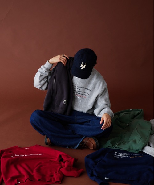Adoon plain（アドーンプレーン）の「WAVE LOGO CREW NECK SWEAT / ウェーブロゴクルーネックスウェット（スウェット・メンズ・ボルドー/ネイビー/杢グレー・MEDIUM/LARGE）」の21枚目の写真