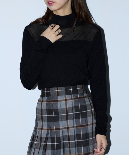 MAISON BREEZE reveur(メゾンブリーズレヴール)の「【MAISON BREEZE reveur】アンゴラタッチニット シアー切替ハイネックプルオーバー XNN(ニット/セーター・レディース・グレー/アイボリー/ブラック・FREE)」の14枚目の写真