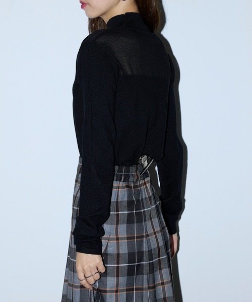 MAISON BREEZE reveur(メゾンブリーズレヴール)の「【MAISON BREEZE reveur】アンゴラタッチニット シアー切替ハイネックプルオーバー XNN(ニット/セーター・レディース・グレー/アイボリー/ブラック・FREE)」の16枚目の写真