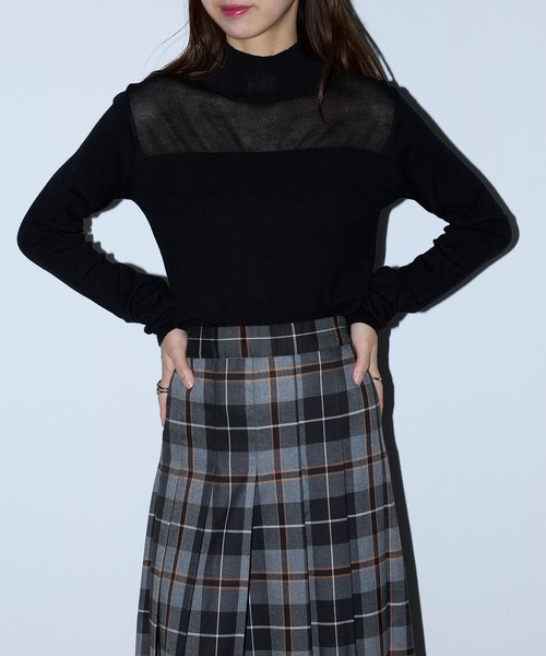 MAISON BREEZE reveur(メゾンブリーズレヴール)の「【MAISON BREEZE reveur】アンゴラタッチニット シアー切替ハイネックプルオーバー XNN(ニット/セーター・レディース・グレー/アイボリー/ブラック・FREE)」の15枚目の写真