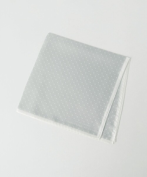 green label relaxing(グリーンレーベルリラクシング)の「GLR シルク ドット ポケットチーフ(ポケットチーフ・メンズ・シルバー/ネイビー/ベージュ/ホワイト・FREE)」の4枚目の写真